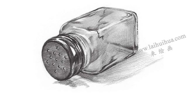 玻璃瓶子素描画法步骤09