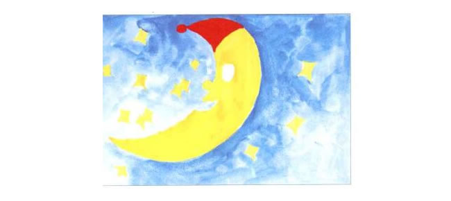 月亮船水粉画法步骤02