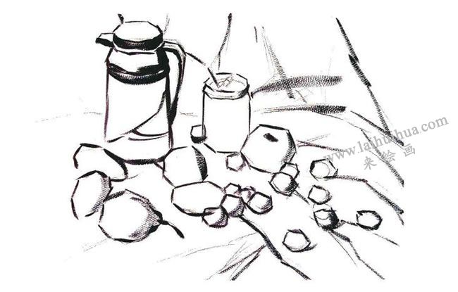 静物组合水粉画法步骤02
