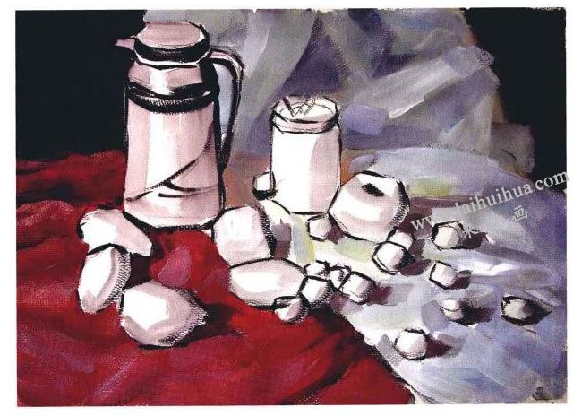 静物组合水粉画法步骤04