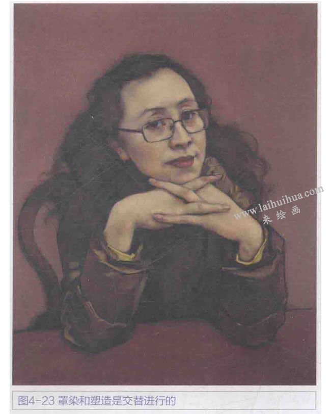 古典油画制作程序：罩染及再塑造