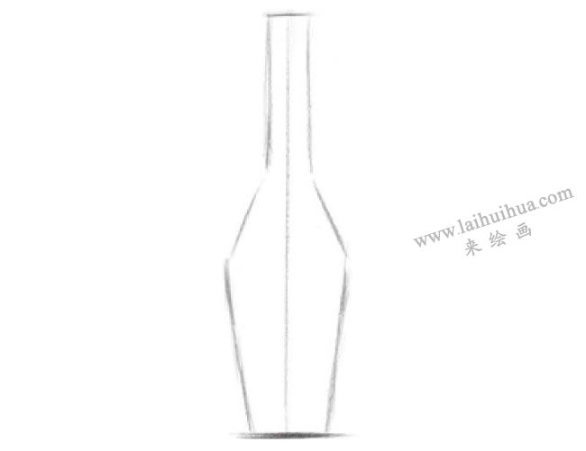 透明的酒瓶素描画法步骤01