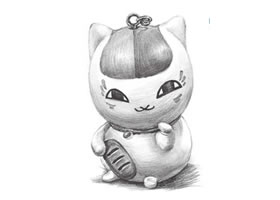 猫咪挂饰素描画法步骤