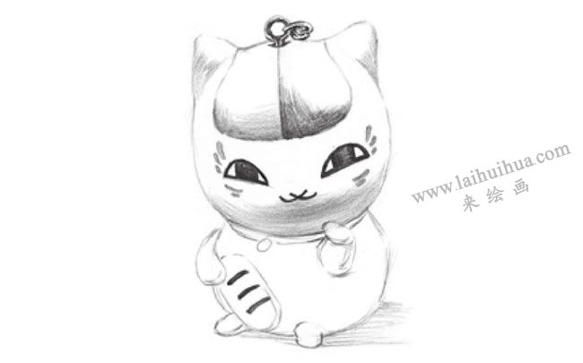 猫咪挂饰素描画法步骤05