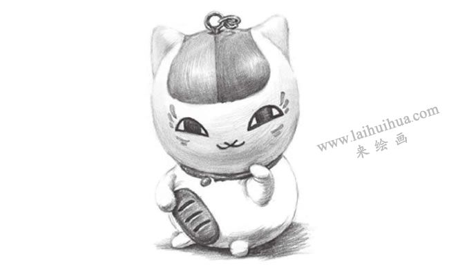猫咪挂饰素描画法步骤06