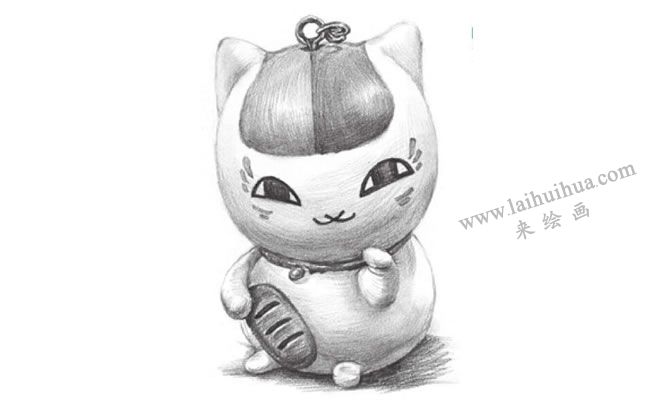猫咪挂饰素描画法