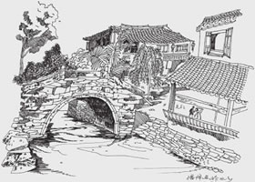 乌镇小景风景速写的画法步骤
