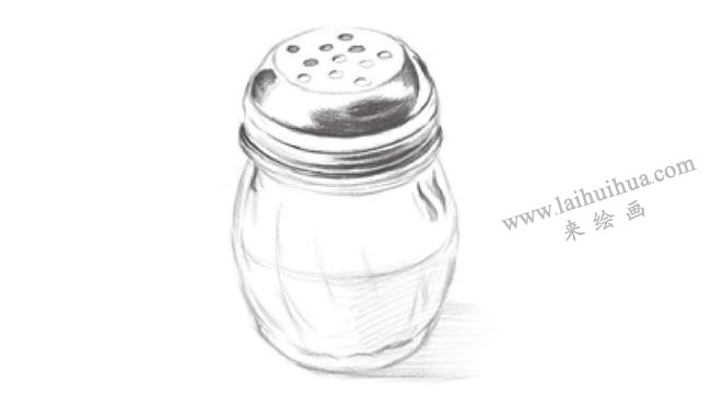 玻璃调味瓶素描画法步骤04