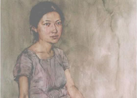 人物《女青年半身像》水彩画法步骤