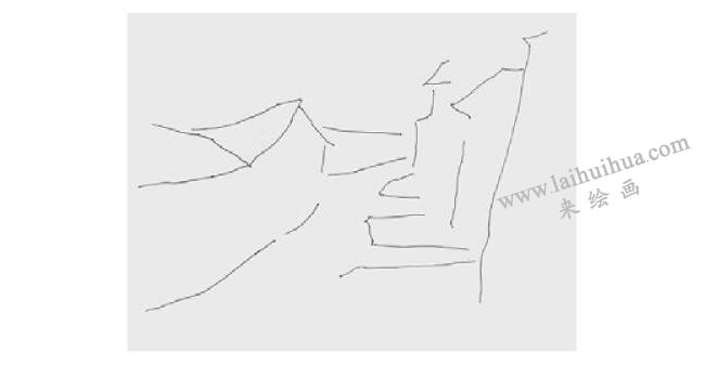 古镇小巷风景速写画法步骤01