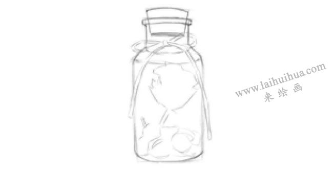 许愿瓶素描画法步骤03