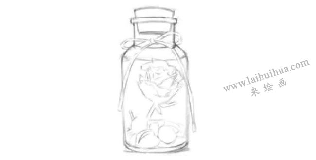 许愿瓶素描画法步骤04