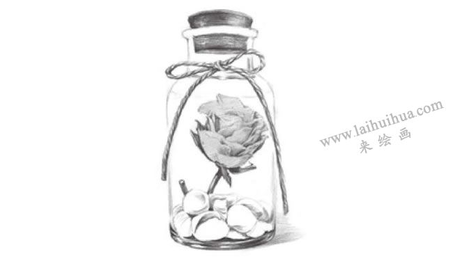 许愿瓶素描画法步骤08