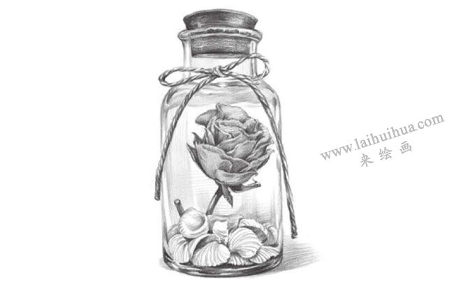 许愿瓶素描画