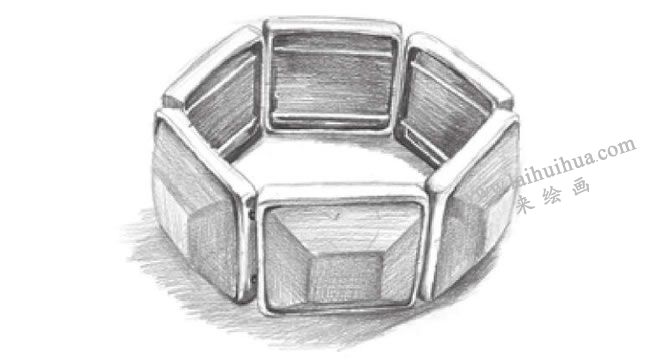 手镯的素描画法步骤06