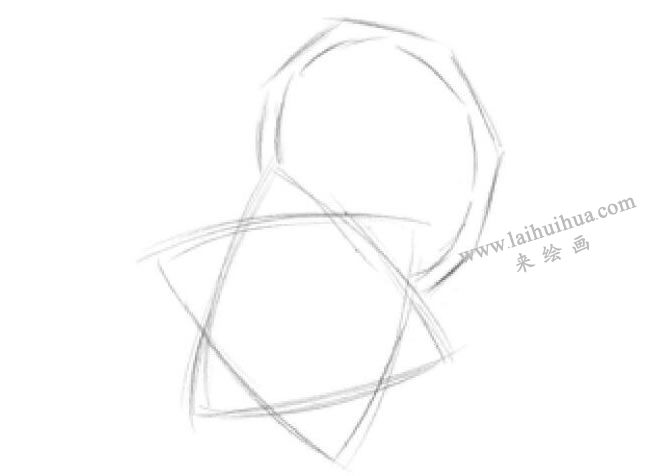 星座钥匙扣素描画法步骤01