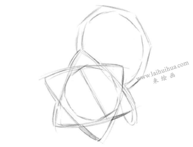 星座钥匙扣素描画法步骤02