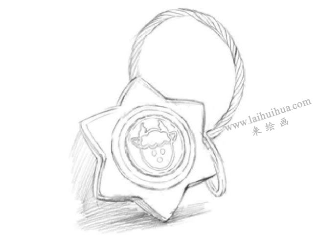 星座钥匙扣素描画法步骤03