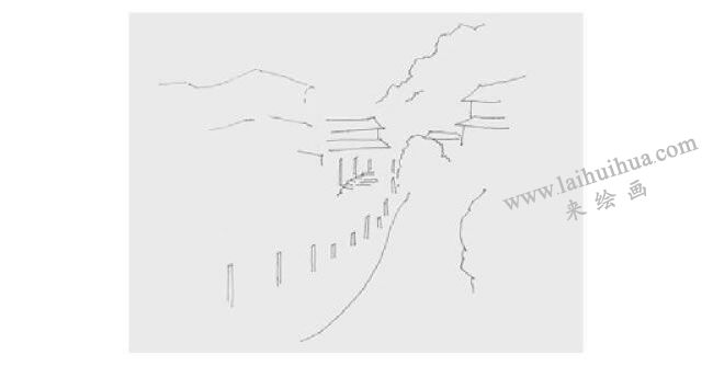 苗寨风景速写画法步骤01