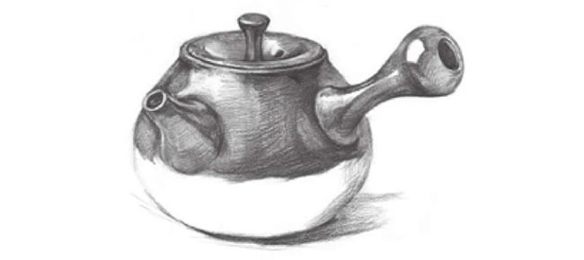 茶壶素描画法步骤07