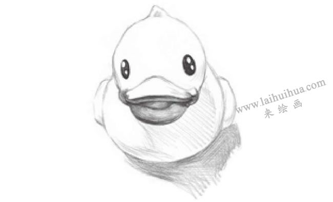 小黄鸭素描画法步骤05