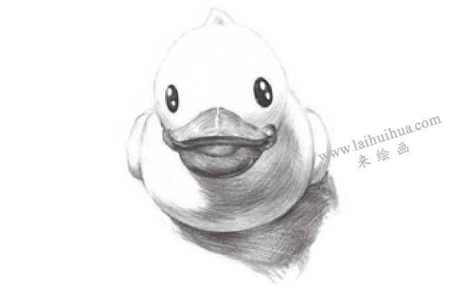 小黄鸭素描画法步骤07
