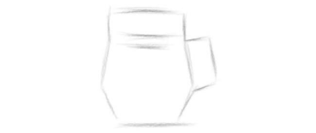 玻璃杯素描画法步骤图解01