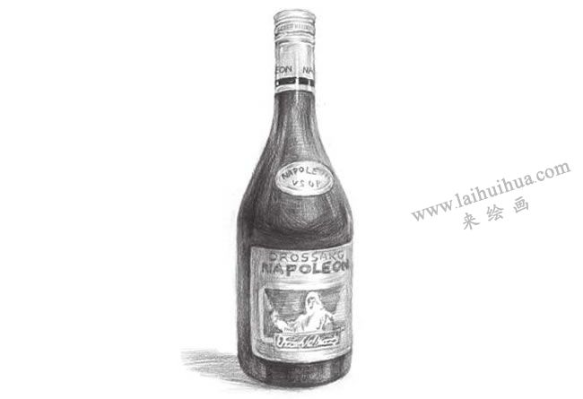 黑色的酒瓶素描画