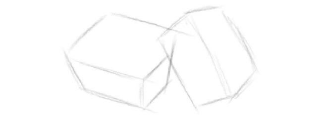 方形纸杯蛋糕素描画法步骤01