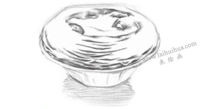 蛋挞的素描画法步骤04
