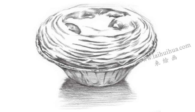 蛋挞的素描画法步骤06