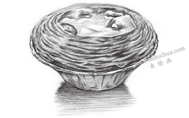 蛋挞的素描画法步骤