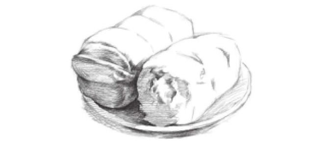 面包的素描画法步骤04