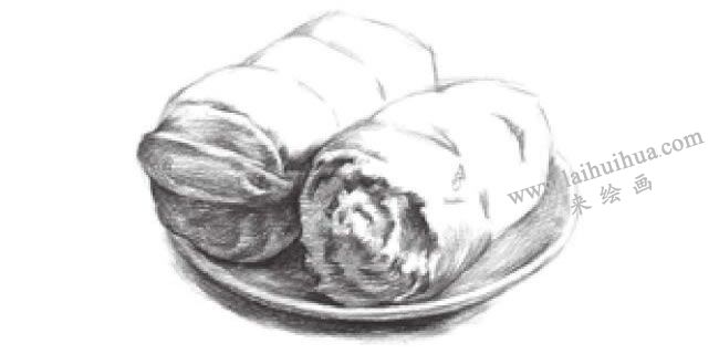 面包的素描画法步骤05