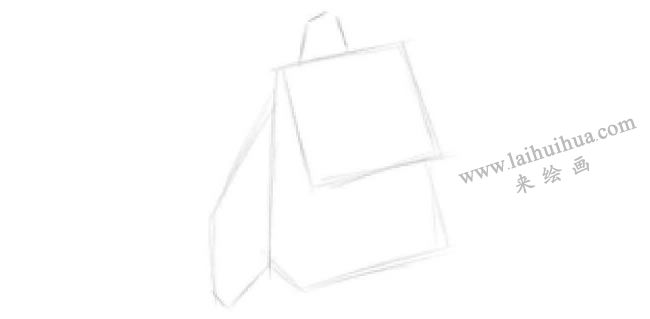 双肩背包的素描画法步骤01