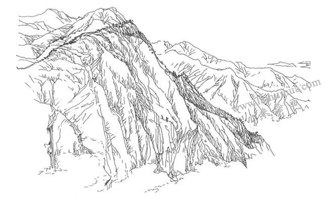 《通山九宫山》钢笔风景速写作画步骤04