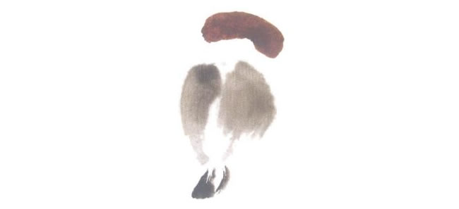 蹲式麻雀儿童水墨画法步骤02