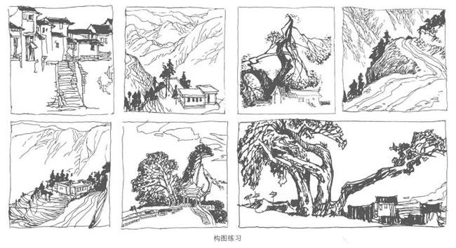 钢笔风景速写构图方法解析