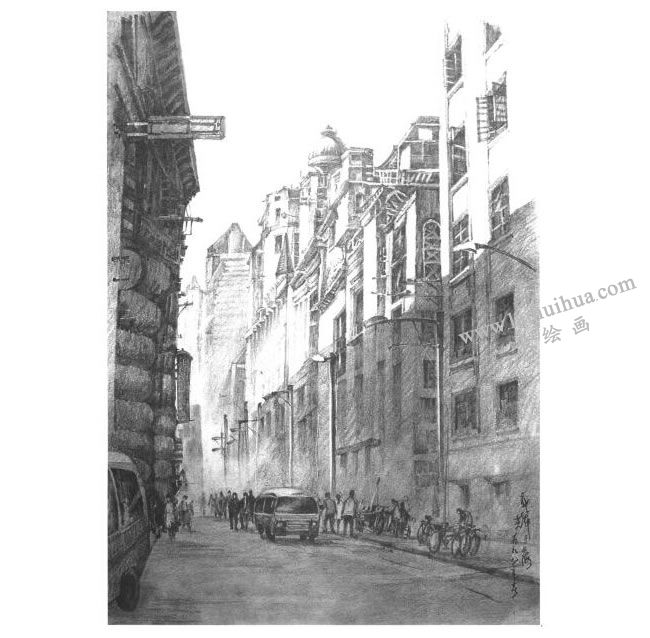 都市建筑的素描画法步骤05