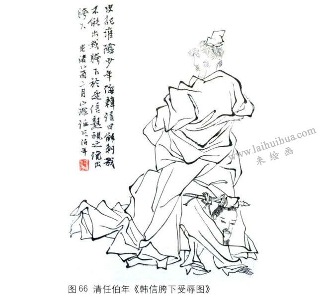 任伯年《韩信胯下受辱图》