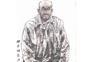 老工人写意人物画