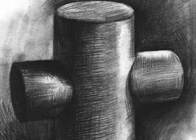 十字圆柱体的素描画法步骤