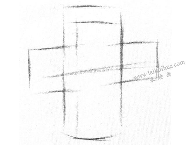 十字圆柱体的素描画法步骤01