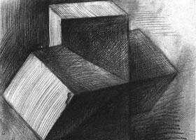 十字穿插体的素描画法