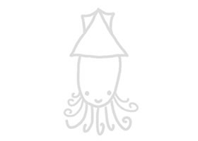 乌贼幼儿简笔画