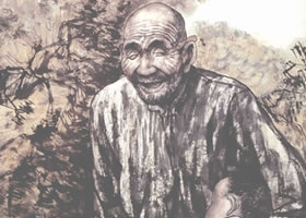 金秋的喜悦写意人物画