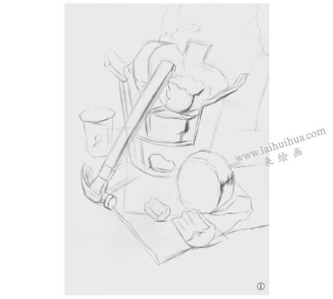 灶具素描画法步骤01