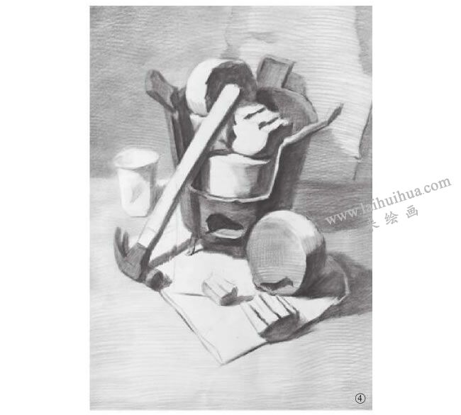 灶具素描画法步骤04