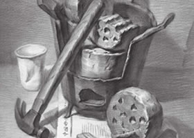 灶具的素描画法步骤