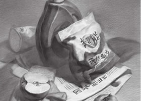洗洁用品组合素描画法